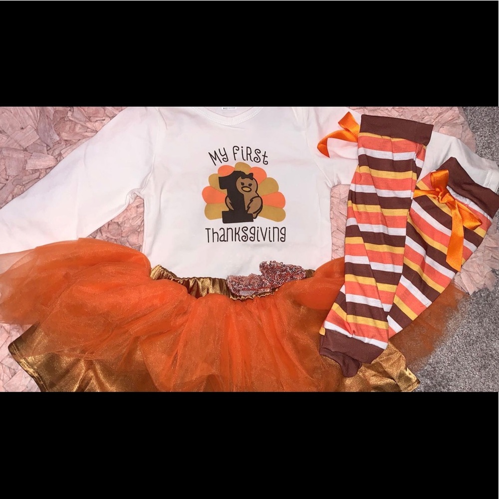 Baby first thanksgiving tutu set